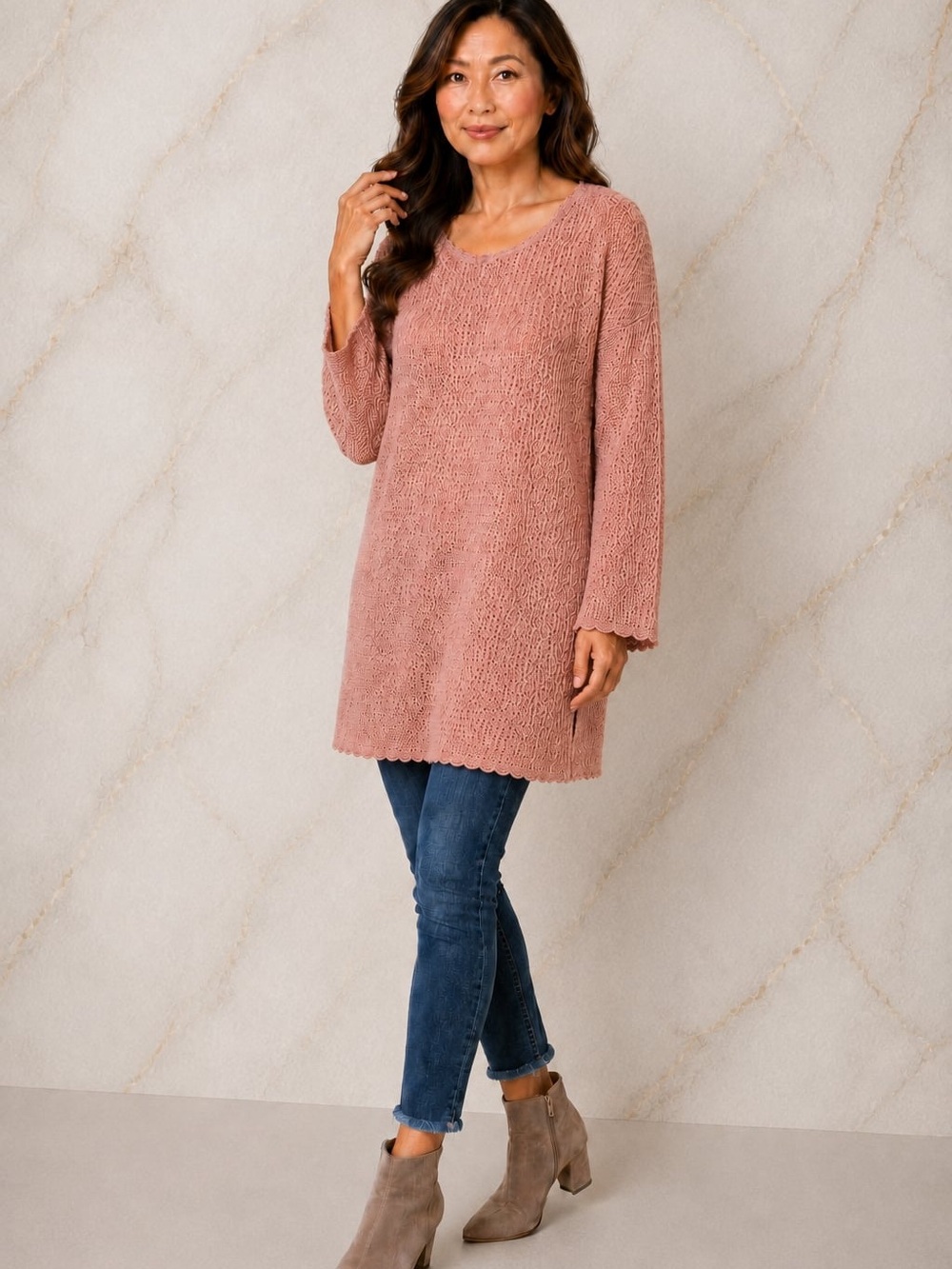 Lizsport Open Knit Sweater Tunic – Size M